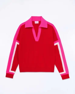 Pull Col Polo Tricolore