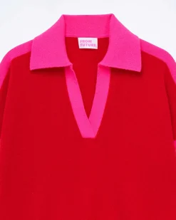 Pull Col Polo Tricolore