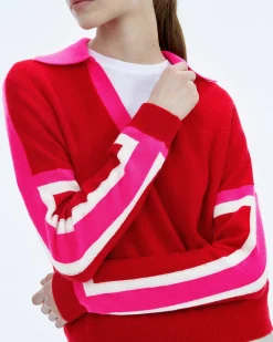 Pull Col Polo Tricolore