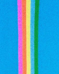 Pull Col Rond Bande Multicolore Aux Manches