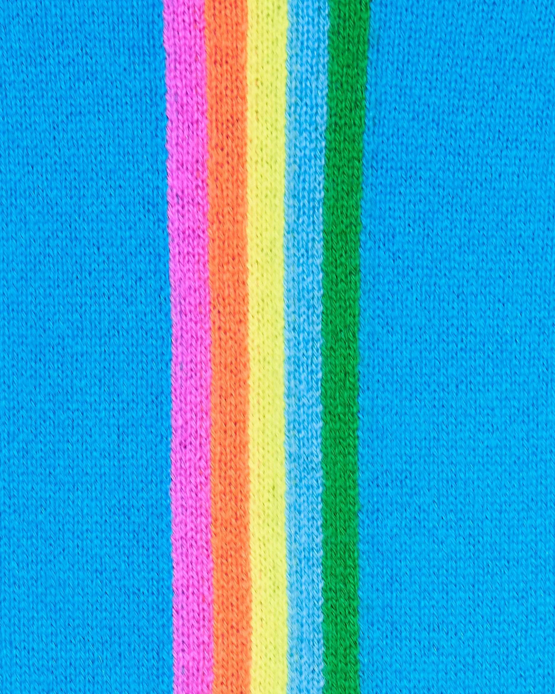 Pull Col Rond Bande Multicolore Aux Manches