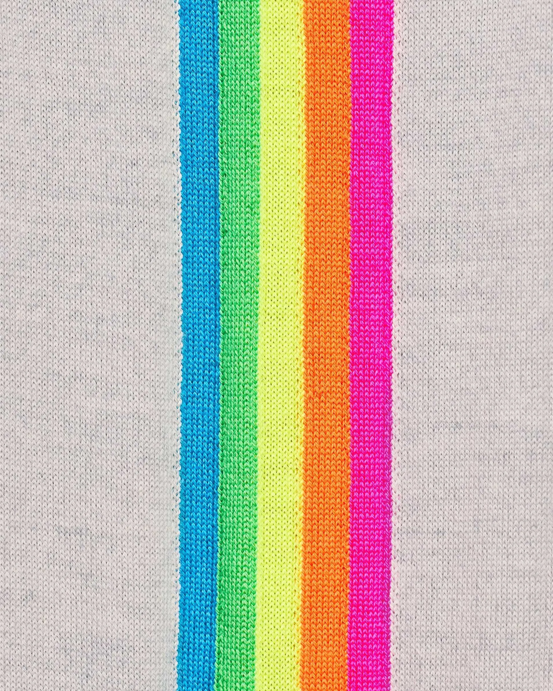 Pull Col Rond Bande Multicolore Aux Manches