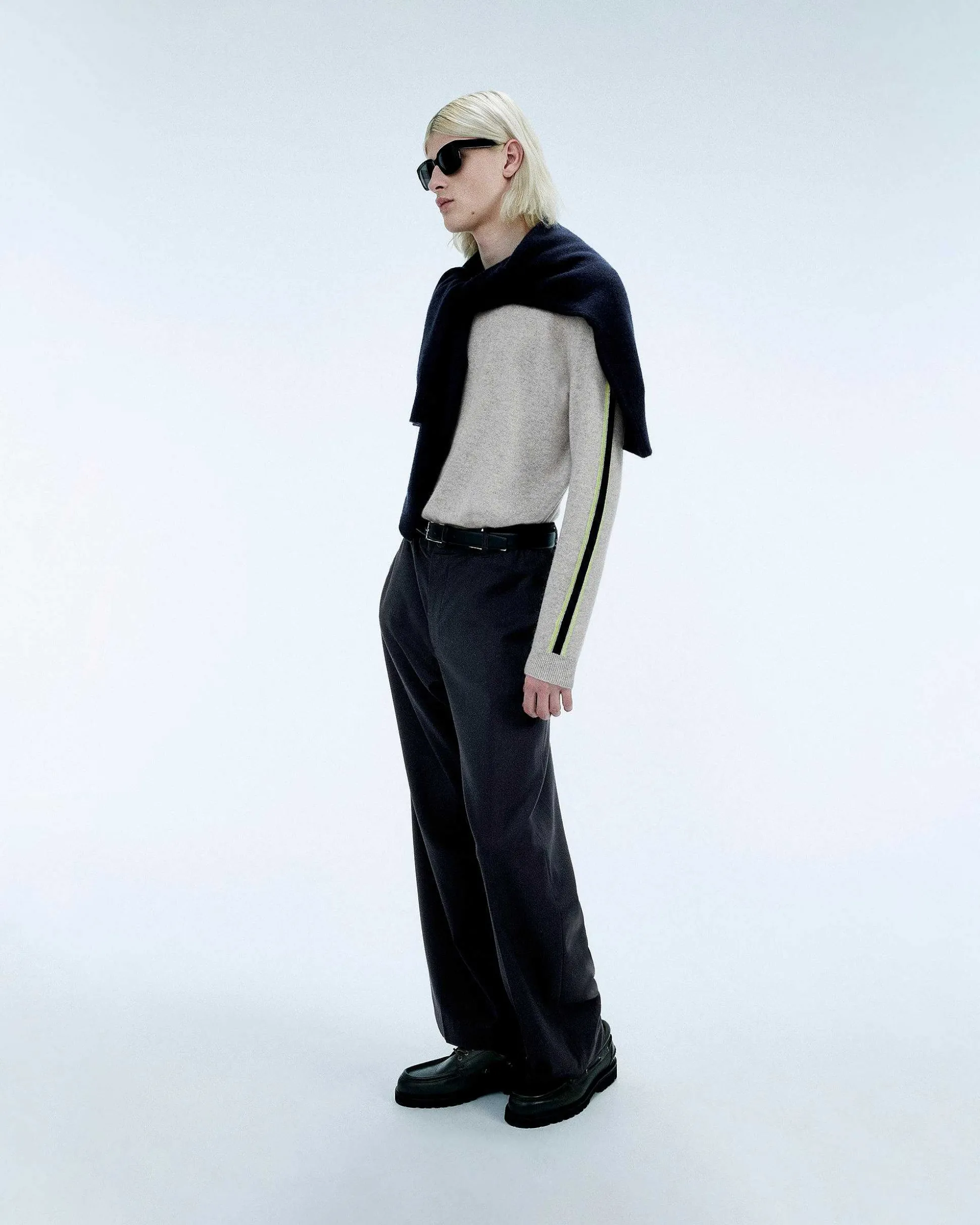 Pull Col Rond Bandes