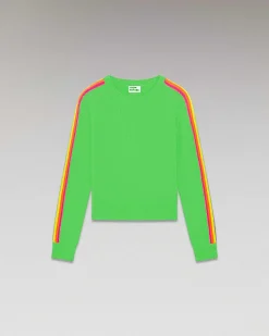 Pull Col Rond Bandes Manches Multicolore