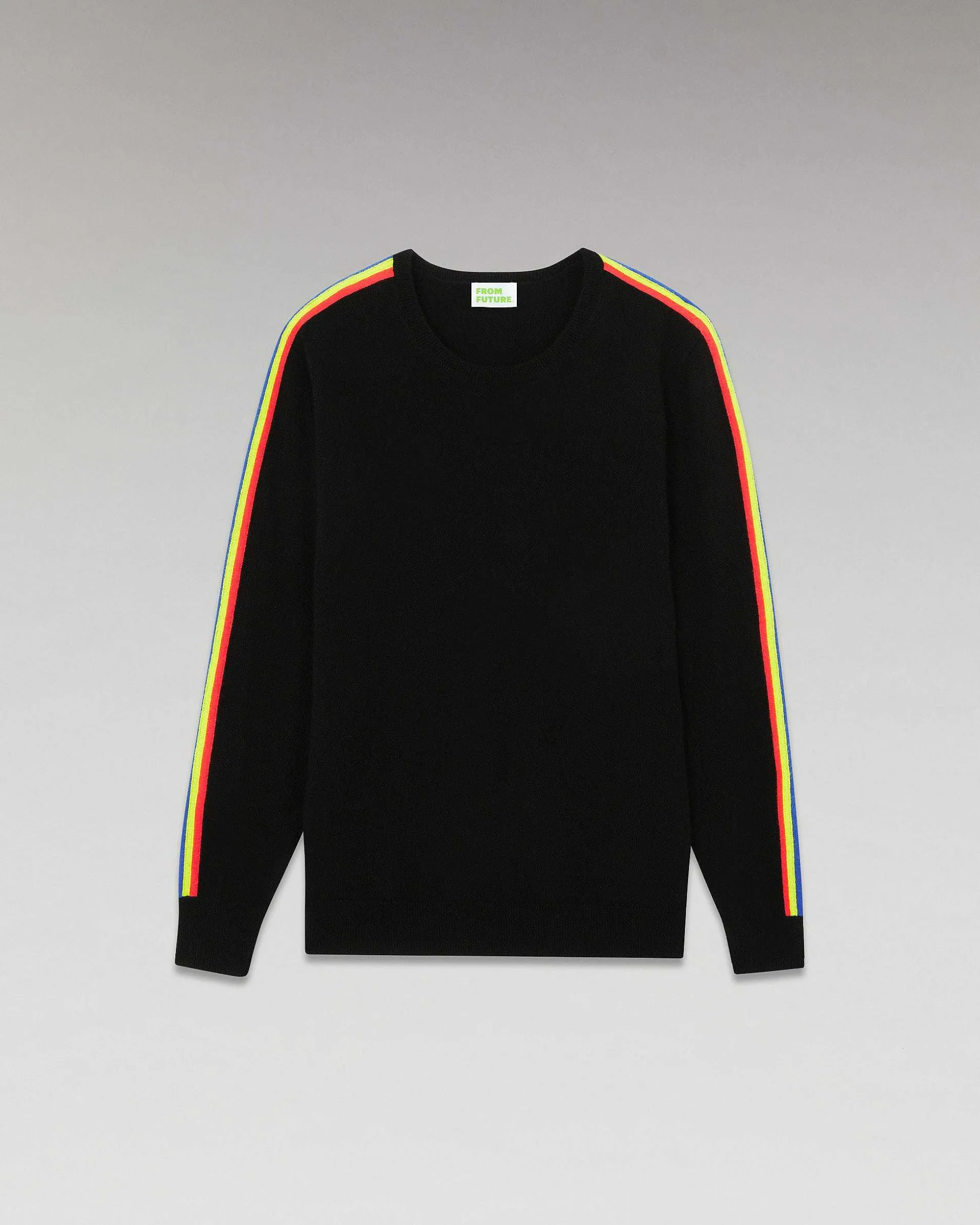 Pull Col Rond Bandes Manches Multicolore