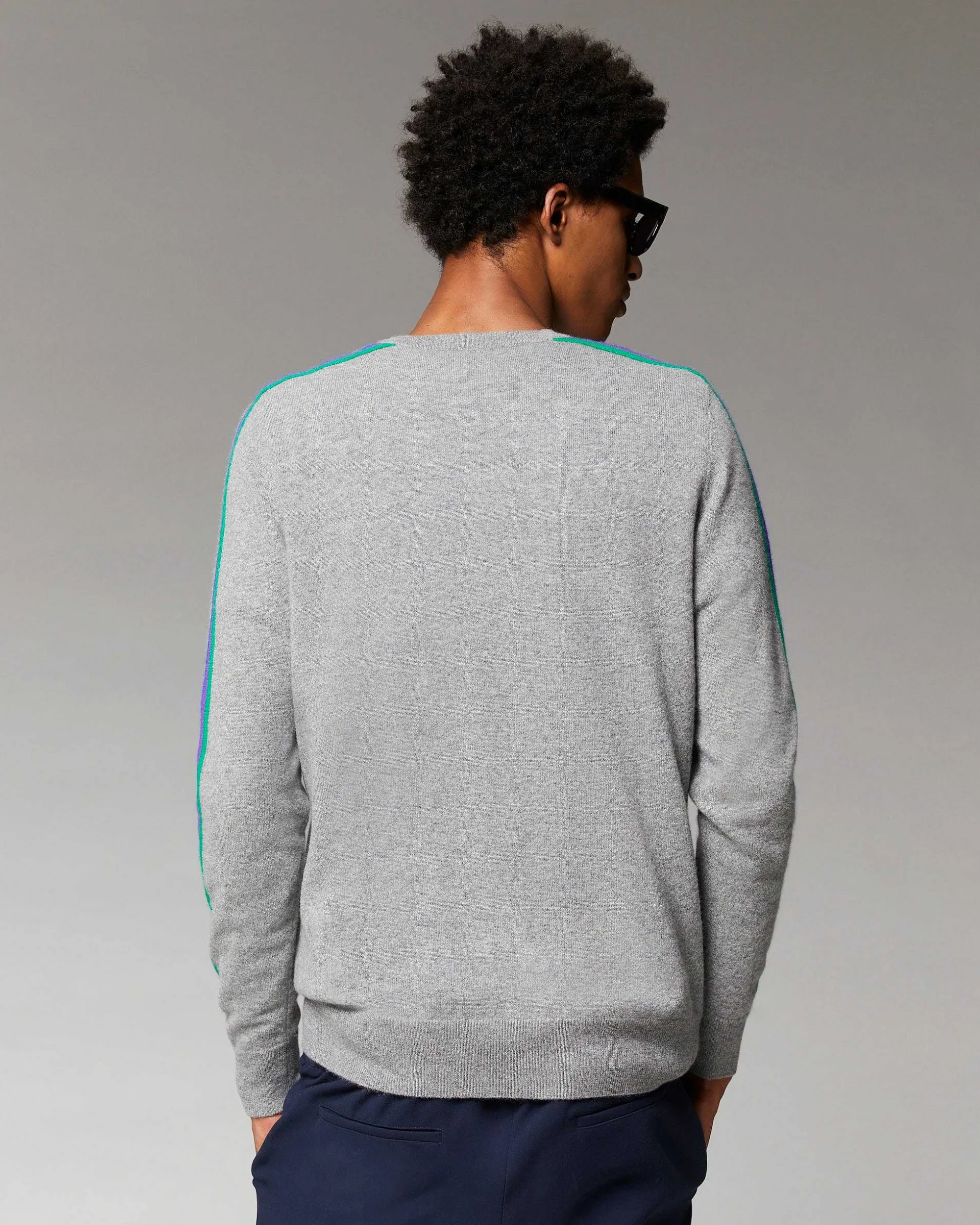 Pull Col Rond Bandes Manches Multicolore