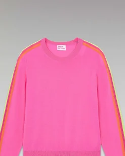 Pull Col Rond Bandes Manches Multico