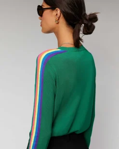 Pull Col Rond Bandes Manches Multico