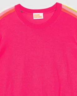 Pull Col Rond Bandes Manches Multicolore