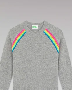 Pull Col Rond Bandes Multico Raglan