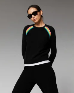 Pull Col Rond Bandes Multico Raglan