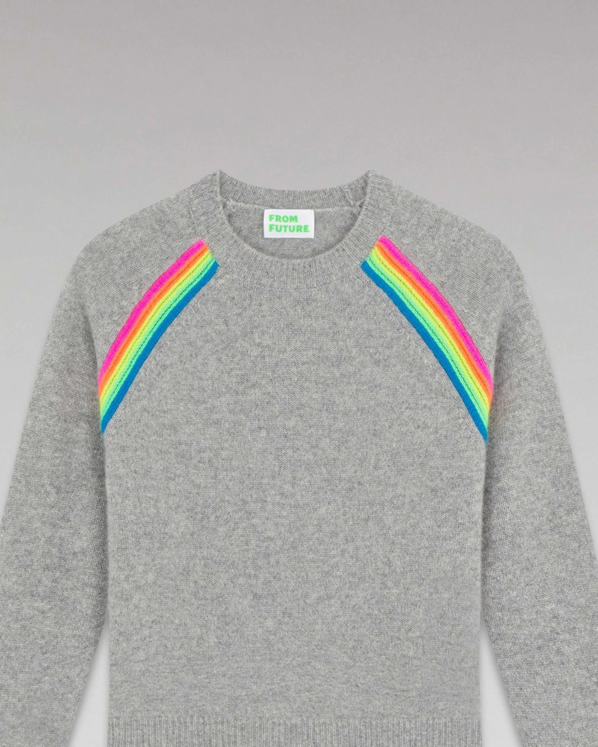 Pull Col Rond Bandes Multico Raglan