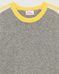 Pull Col Rond Bandes Tricolore