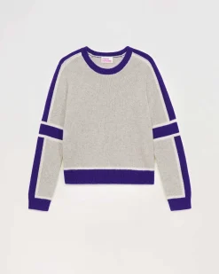 Pull Col Rond Bandes Tricolore