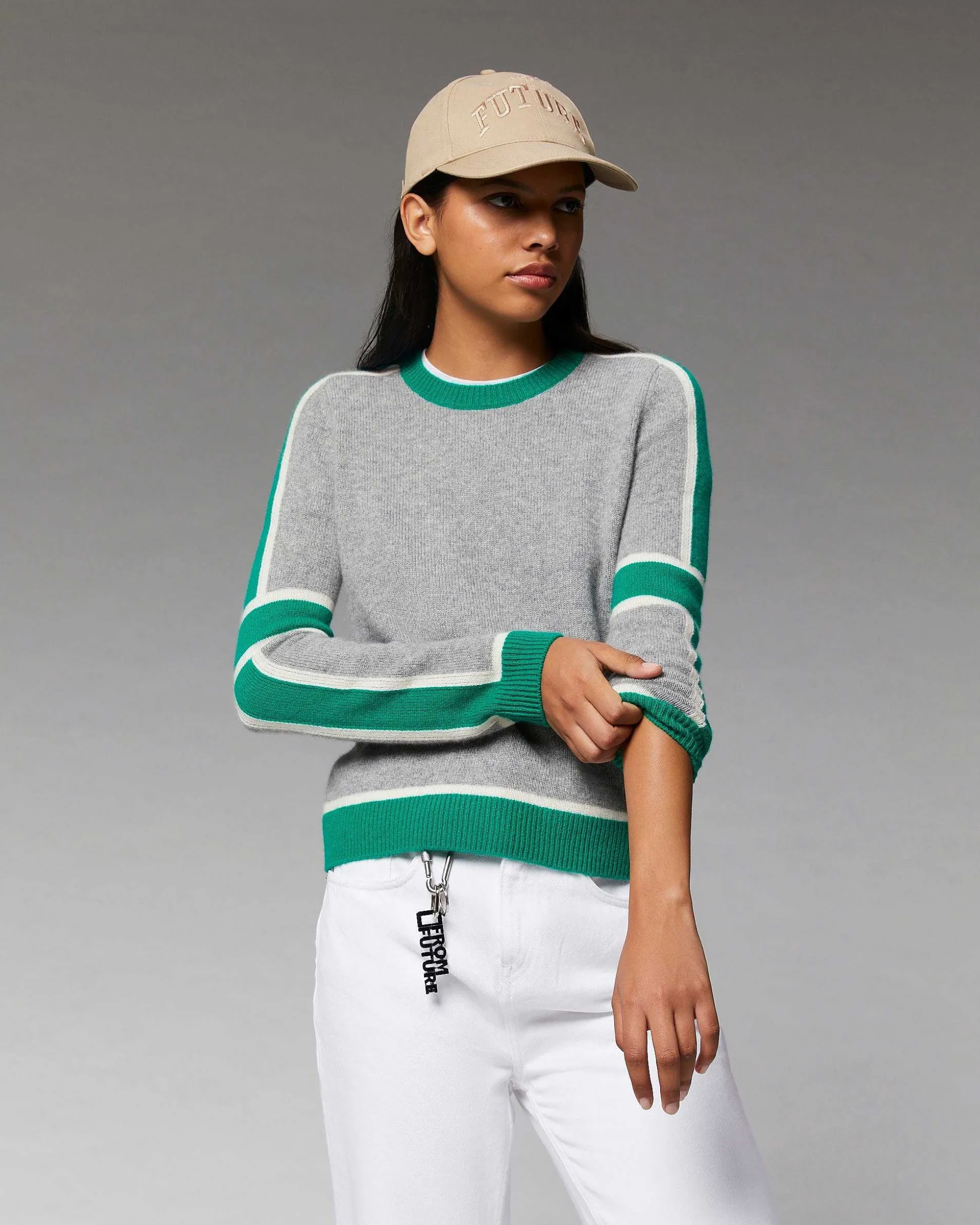 Pull Col Rond Bandes Tricolore