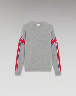 Pull Col Rond Bandes Tricolore