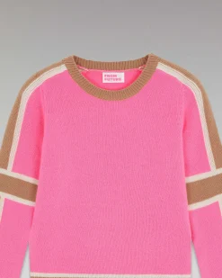 Pull Col Rond Bandes Tricolore