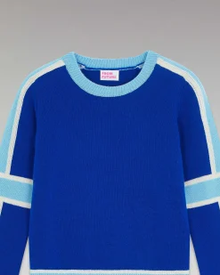 Pull Col Rond Bandes Tricolore