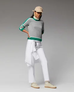 Pull Col Rond Bandes Tricolore