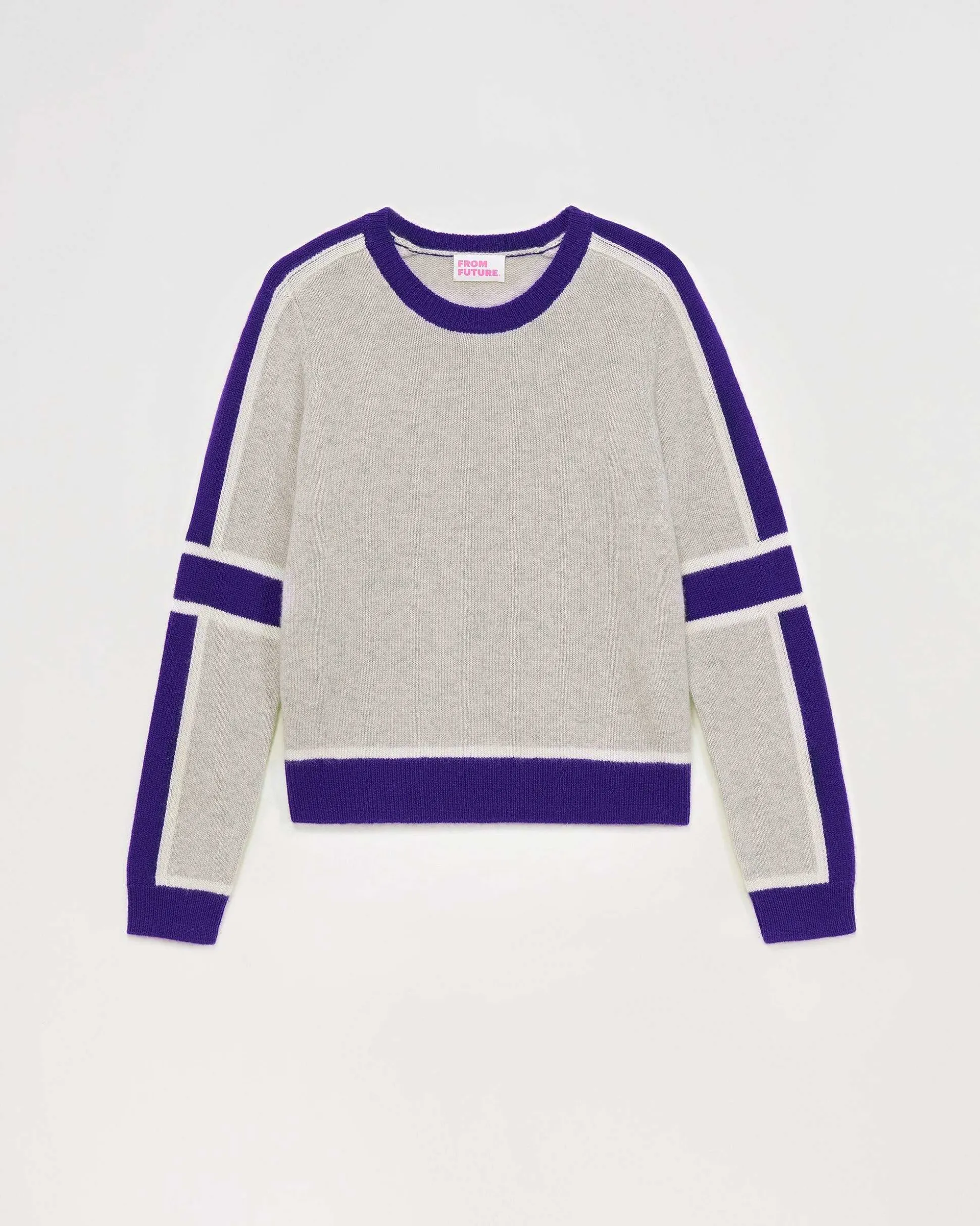 Pull Col Rond Bandes Tricolore