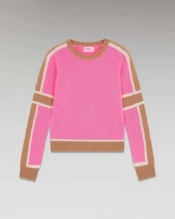 Pull Col Rond Bandes Tricolore