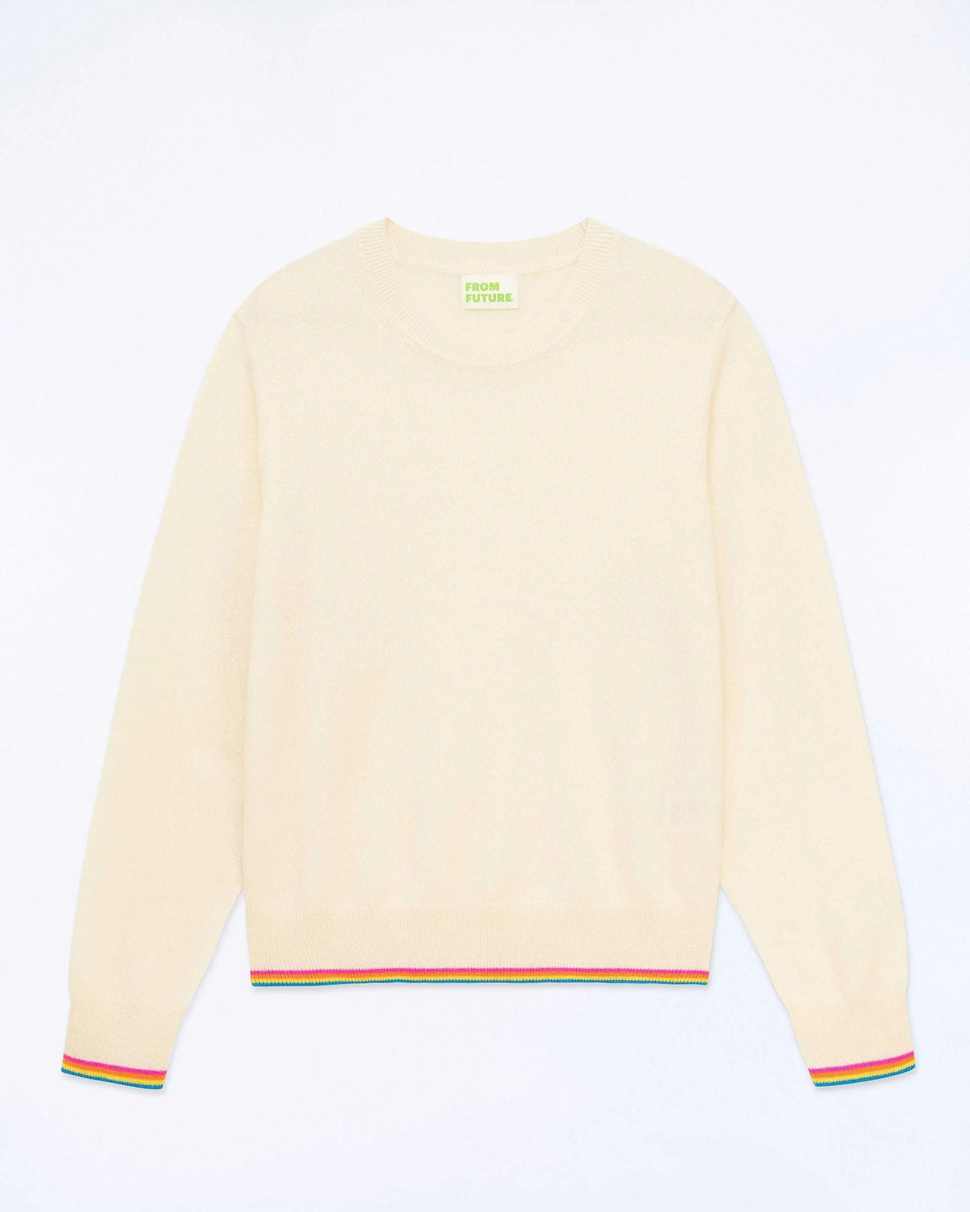 Pull Col Rond Bas Liseret Multicolore