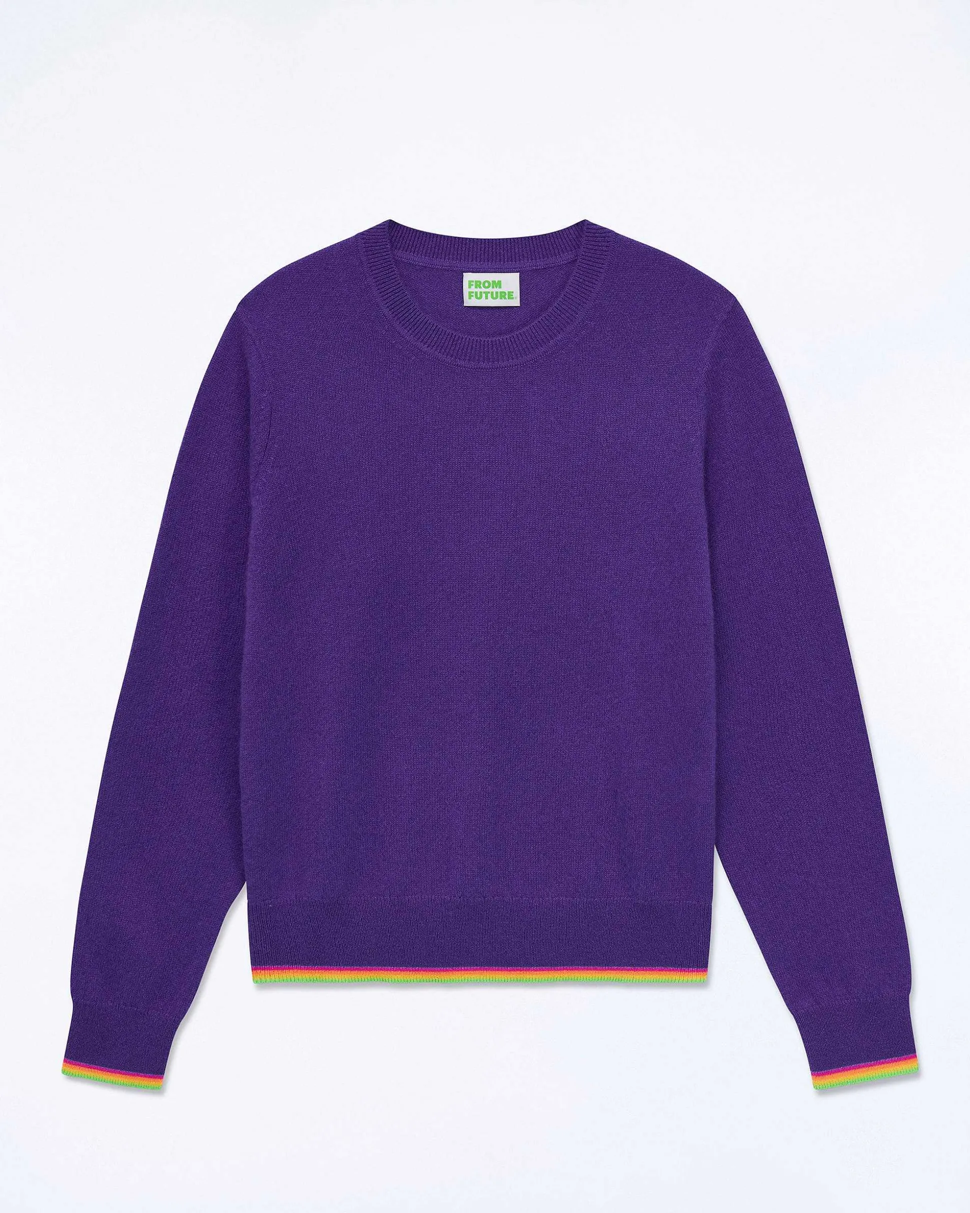 Pull Col Rond Bas Liseret Multicolore