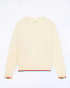 Pull Col Rond Bas Liseret Multicolore