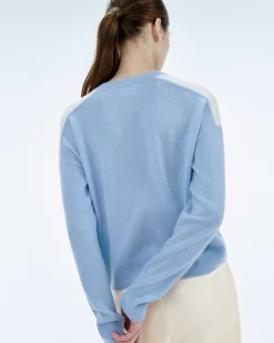 Pull Col Rond Bicolore Et Broderie