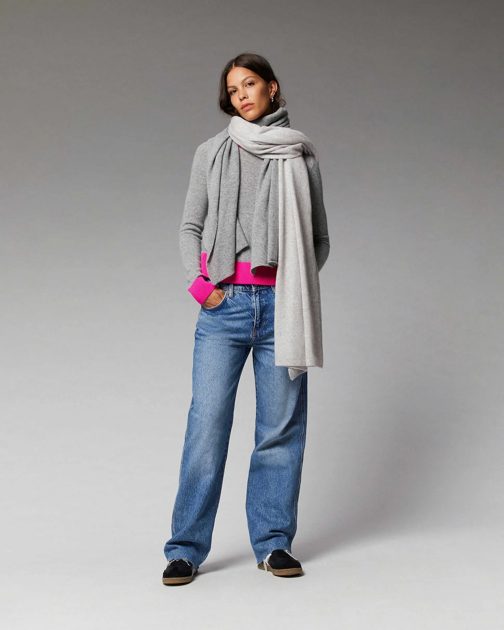 Pull Col Rond Bicolore Leger