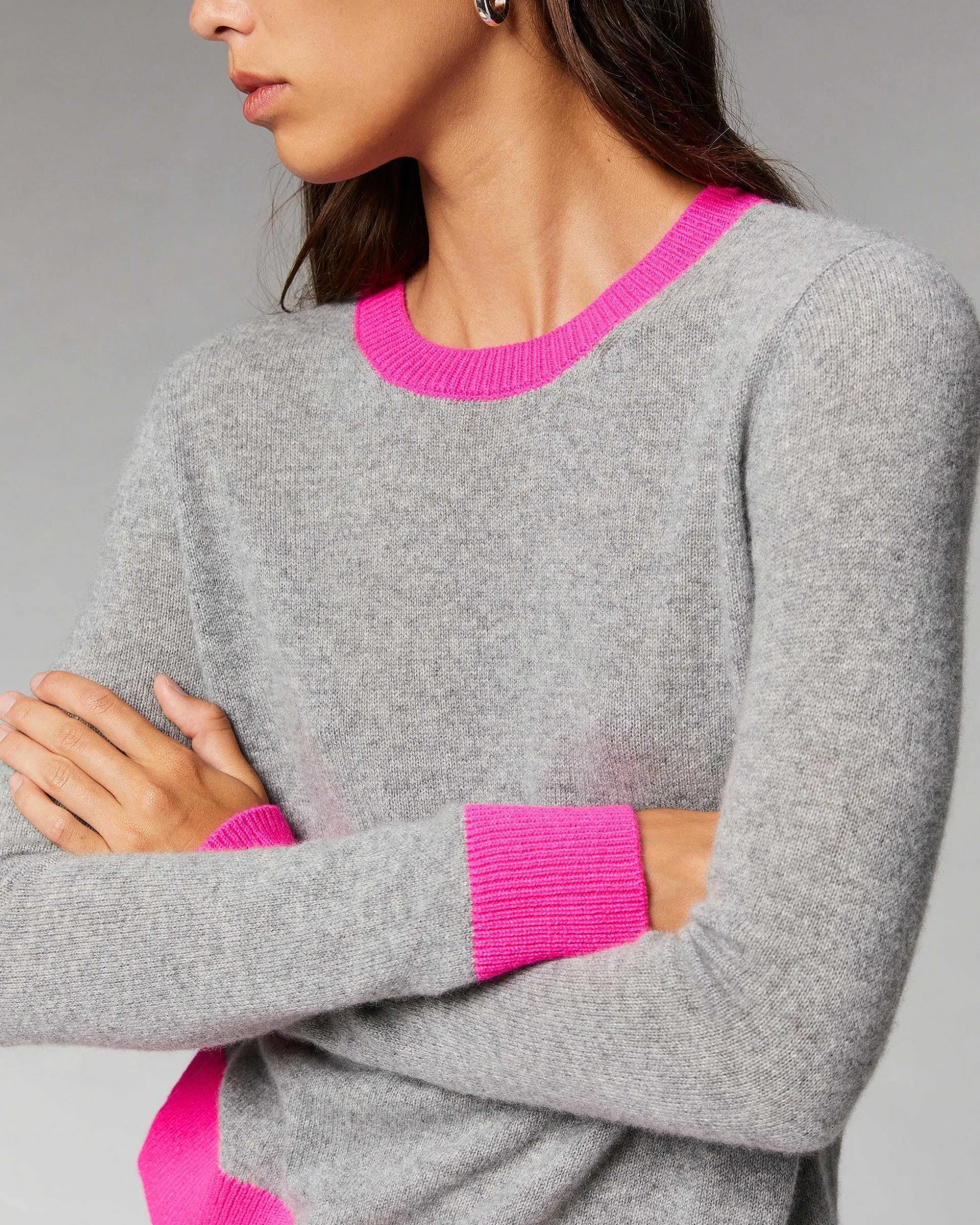 Pull Col Rond Bicolore Leger