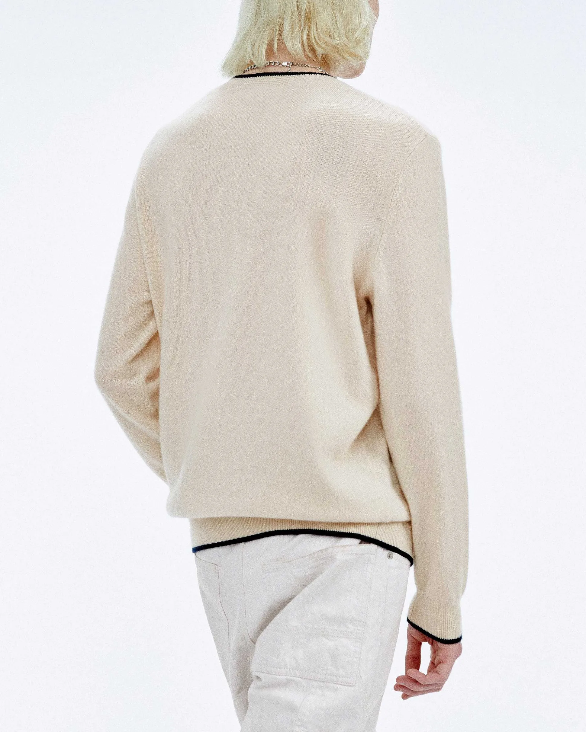 Pull Col Rond Bord Contraste