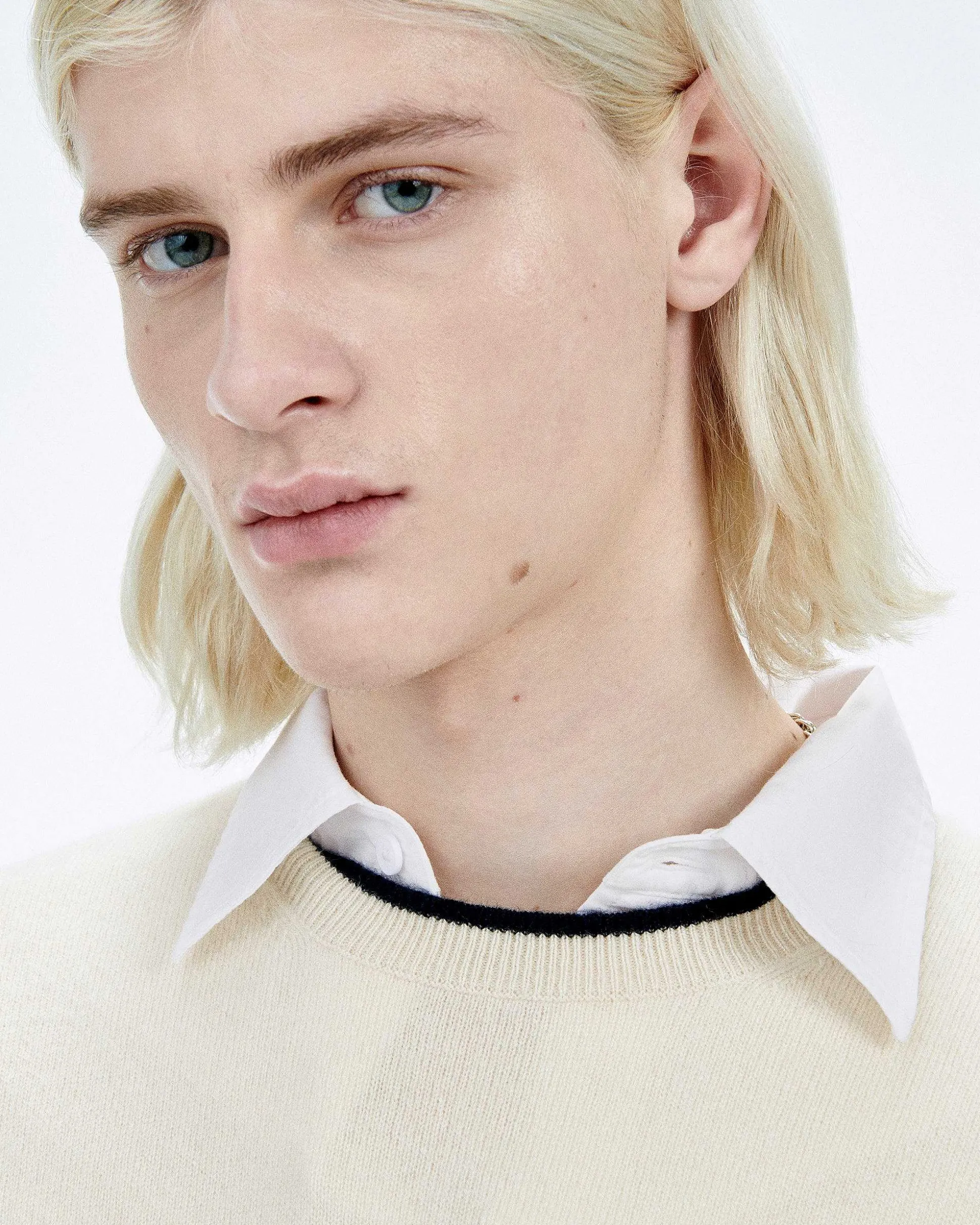 Pull Col Rond Bord Contraste