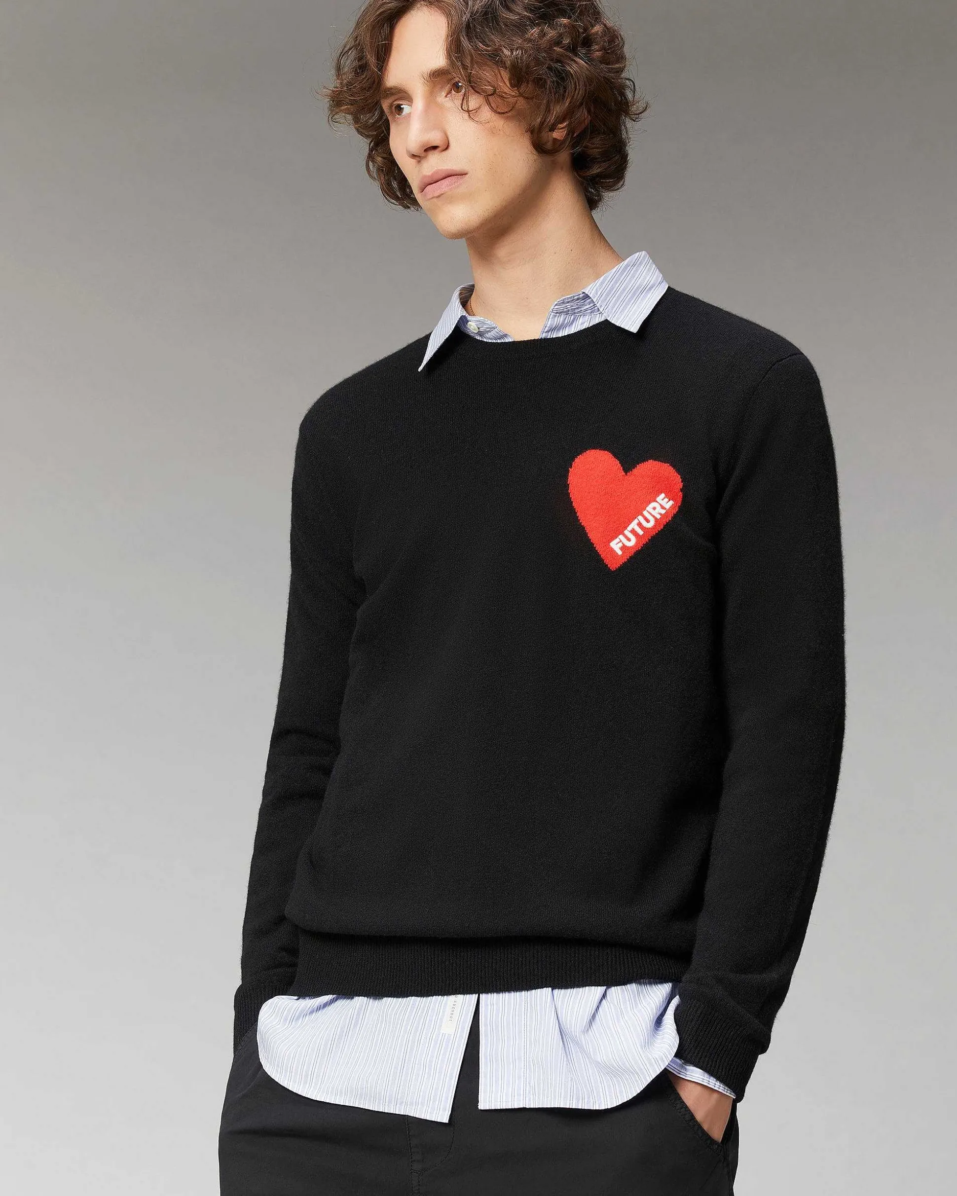 Pull Col Rond Coeur