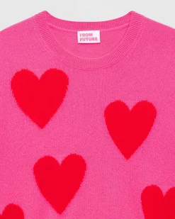 Pull Col Rond Coeur All-Over Light