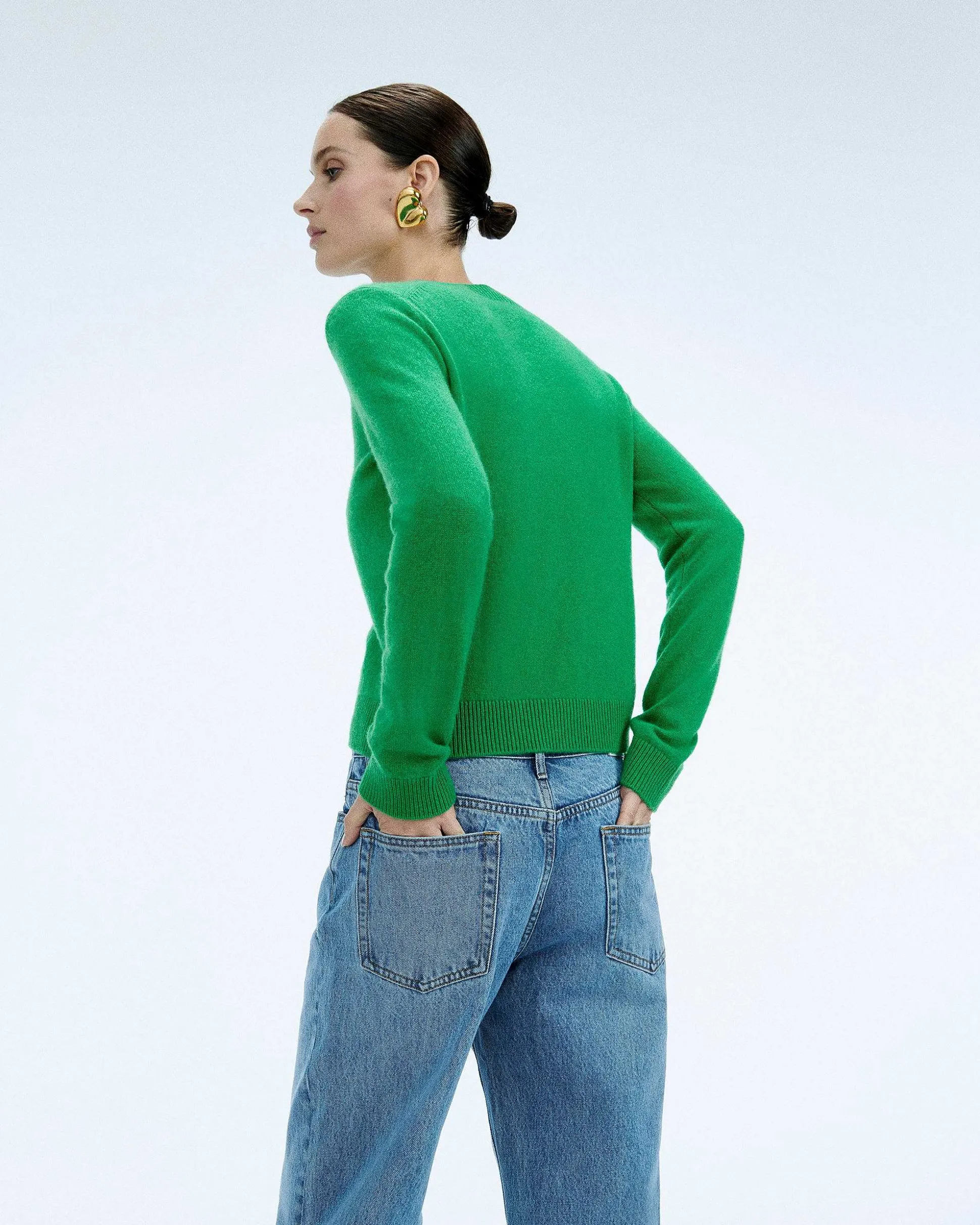 Pull Col Rond Coeur Broderie Future Light