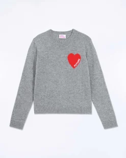 Pull Col Rond Coeur Broderie Future Light