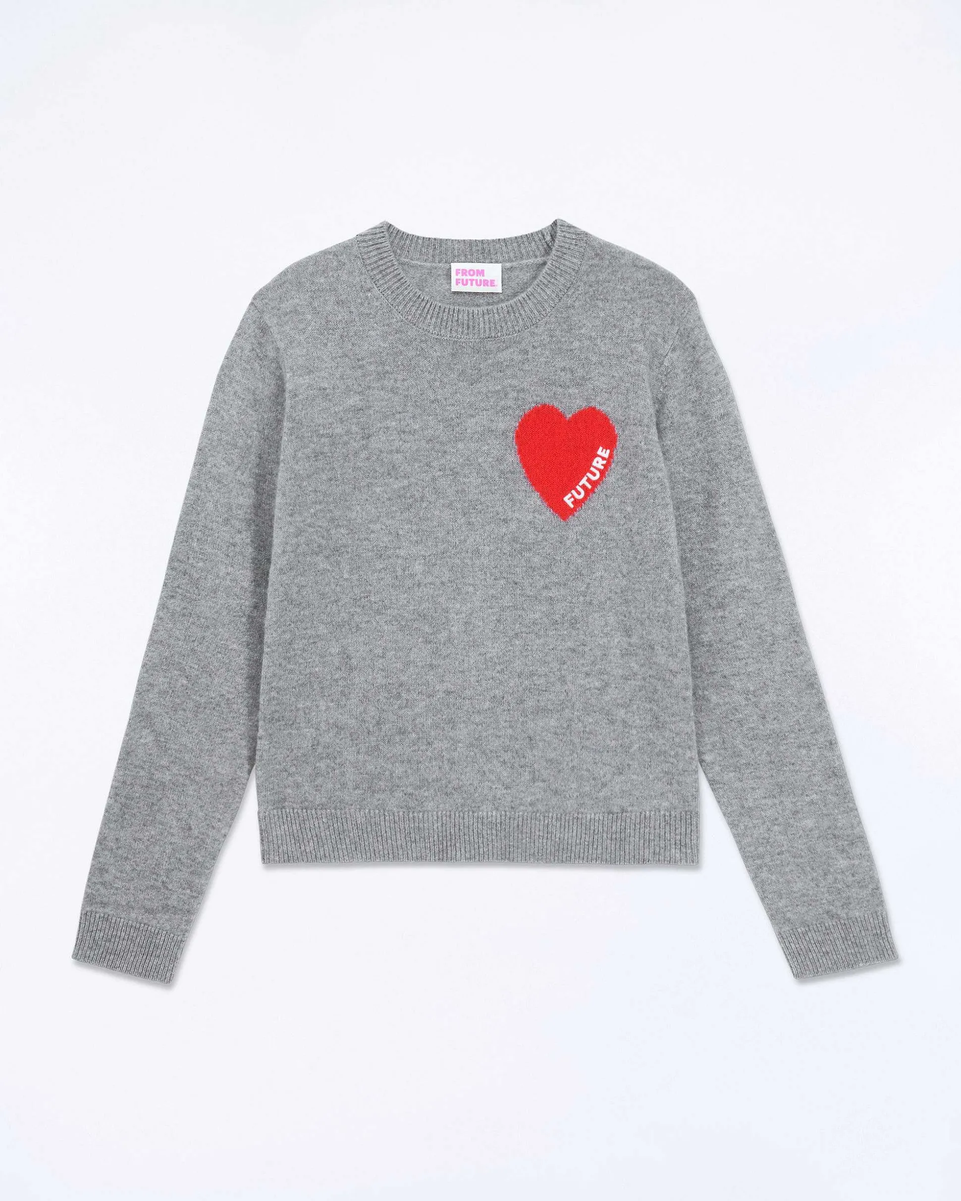 Pull Col Rond Coeur Broderie Future Light