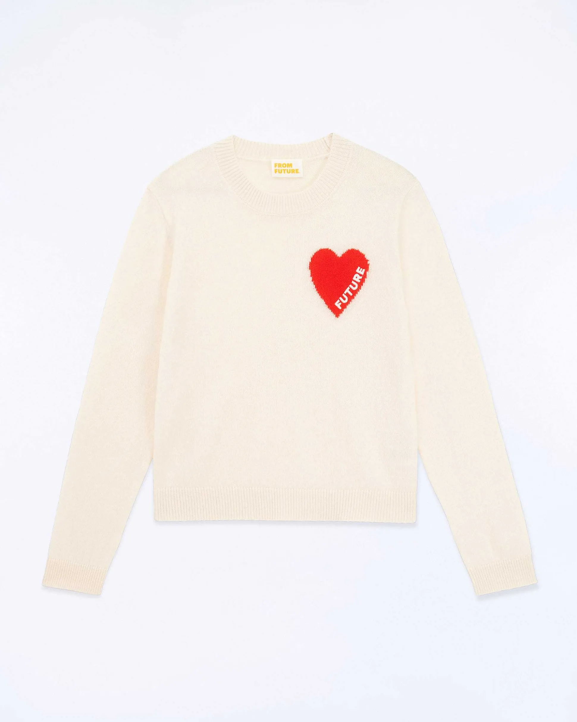 Pull Col Rond Coeur Broderie Future Light