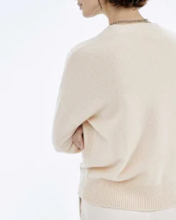 Pull Col Rond Coeur Brode