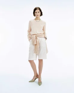 Pull Col Rond Coeur Brode