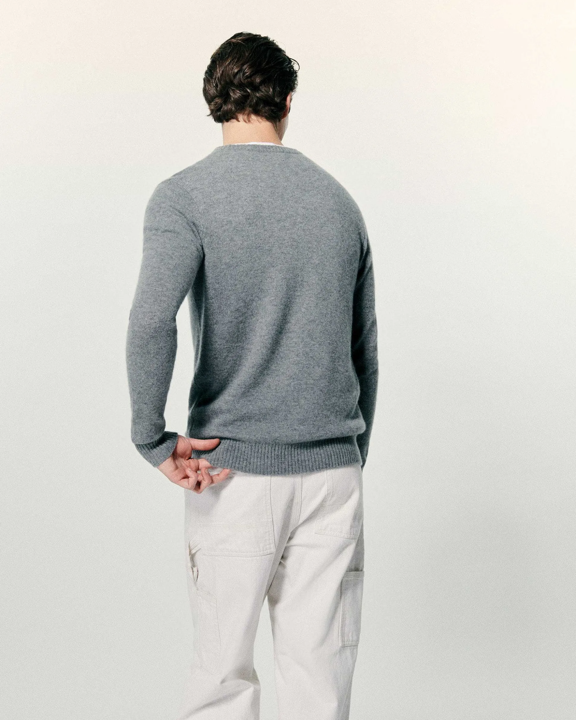 Pull Col Rond Coeur Brode