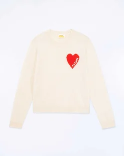 Pull Col Rond Coeur Broderie Future Light