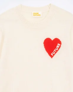 Pull Col Rond Coeur Broderie Future Light