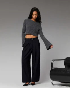 Pull Col Rond Court Manches Evasees