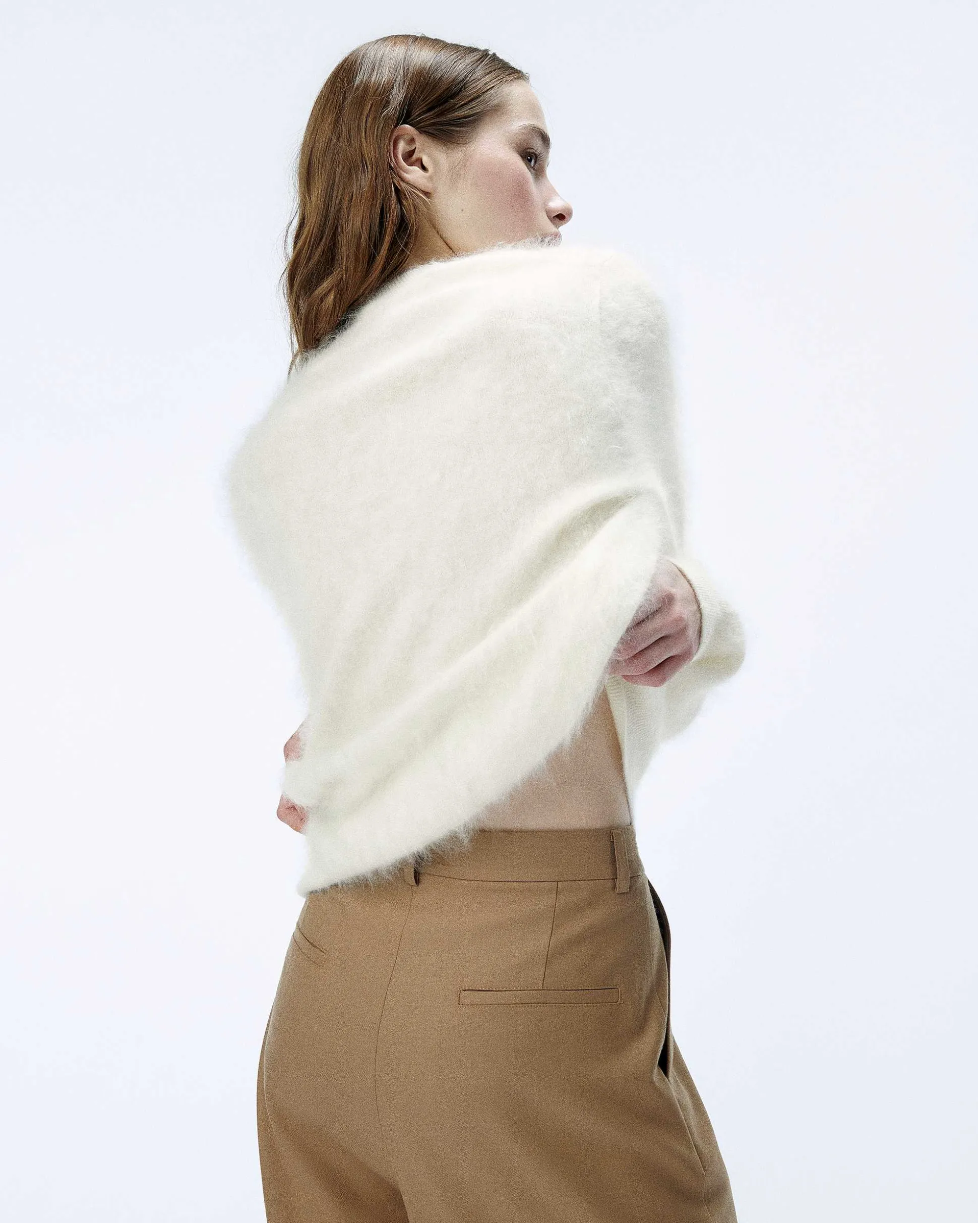 Pull Col Rond En Cachemire Brosse