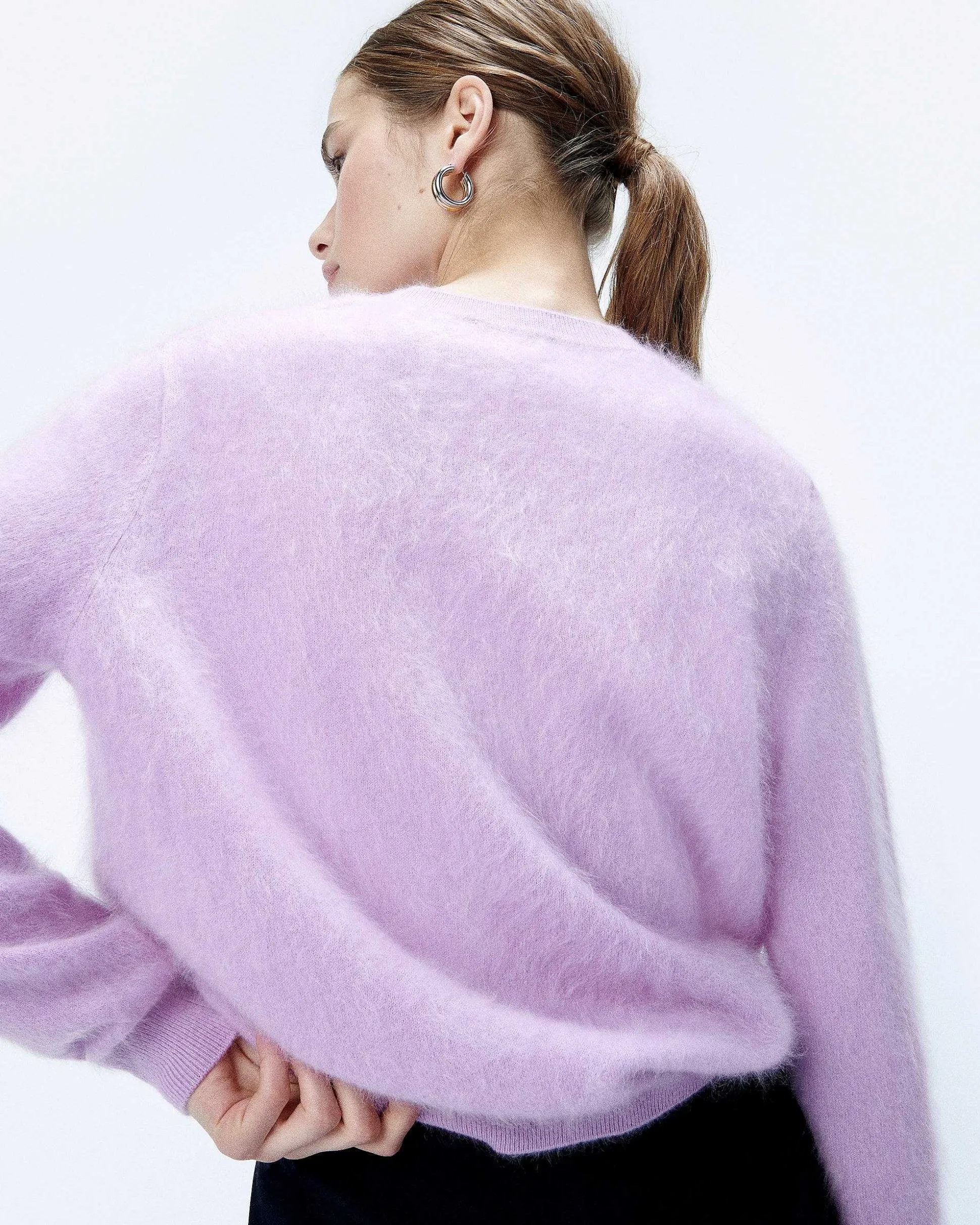 Pull Col Rond En Cachemire Brosse