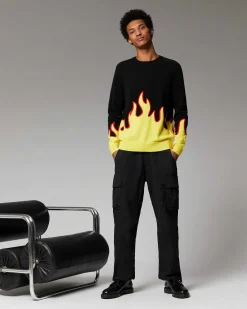 Pull Col Rond Flammes