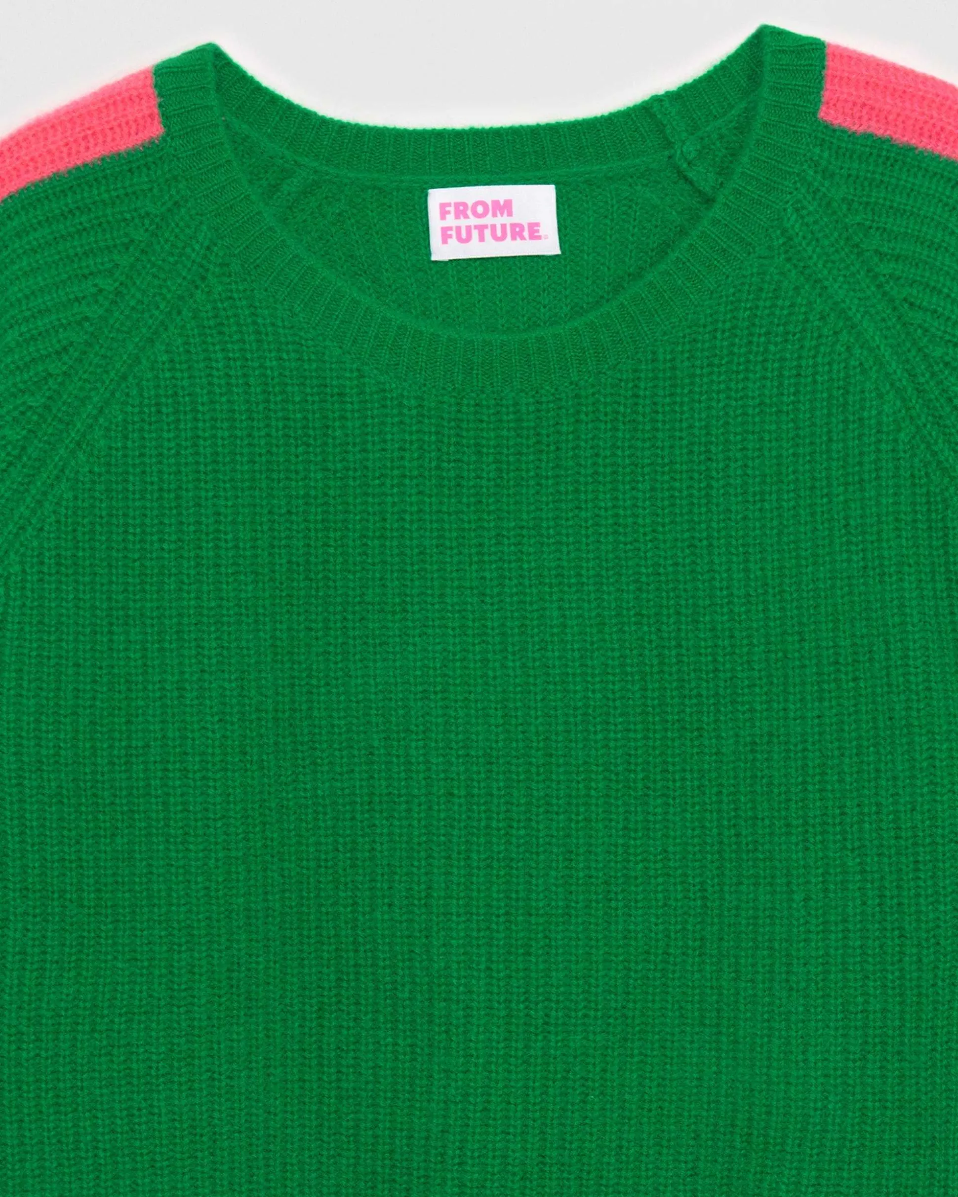 Pull Col Rond Maille Perlee Bandes Multicolore