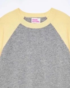 Pull Col Rond Manches Contrastees